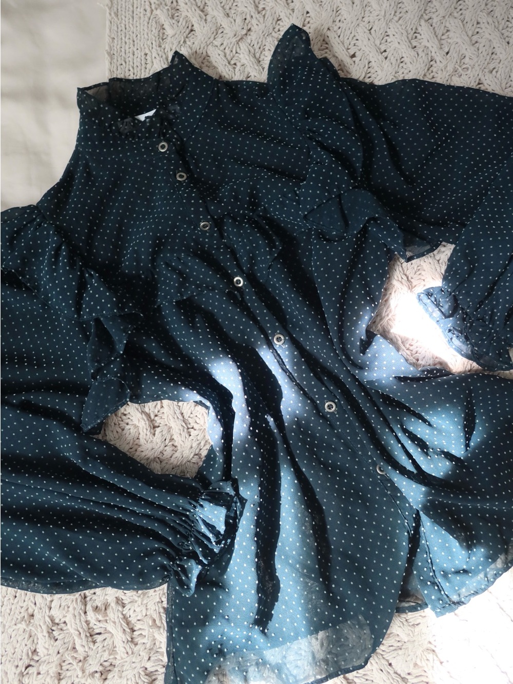 Polka Dot Ruffle Blouse